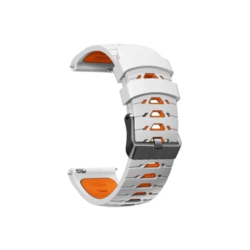 UsmAsk 22 mm Uhrenarmband, passend for HAYLOU Watch R8. Armband, passend for HAYLOU Watch R8 (Color : White Orange, Size : 22mm) von UsmAsk