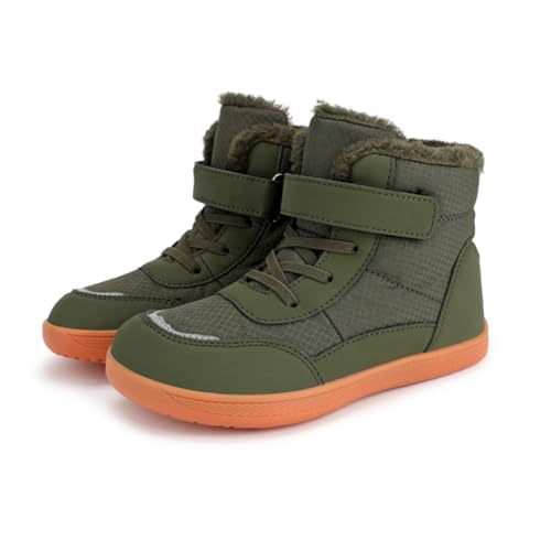 Usper Barfussschuhe Kinder Winter Wasserdicht, Barfußschuhe Kinder Outdoor Schuhe Herbst, Winter Barfussschuhe Winterstiefel Kinder eicht rutschfest Winterstiefel von Usper