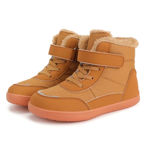 Usper Barfussschuhe Kinder Winter Wasserdicht, Barfußschuhe Kinder Outdoor Schuhe Herbst, Winter Barfussschuhe Winterstiefel Kinder eicht rutschfest Winterstiefel von Usper