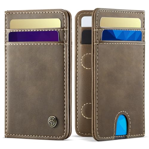 Usroom Geldbörse für Herren, RFID-blockierende Kartenhalter und Geldfächer, Braun von Usroom