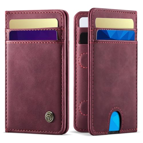 Usroom Geldbörse für Herren, RFID-blockierende Kartenhalter und Geldfächer, Burgunder von Usroom