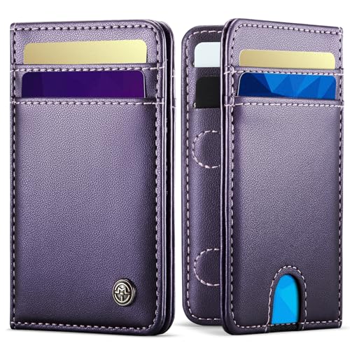 Usroom Geldbörse für Herren, RFID-blockierende Kartenhalter und Geldfächer, Violett von Usroom