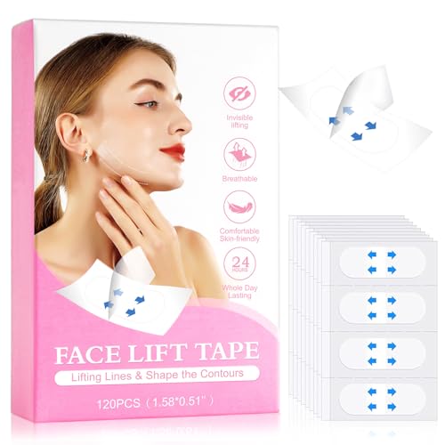 120 Stück Lift Gesicht Aufkleber, Face Lifting Tape, Facelifting Aufkleber, Unsichtbare Dünne Gesicht Aufklebe, Makeup Facelifting Werkzeuge für Gesicht zur Straffung der Haut von Utapossin