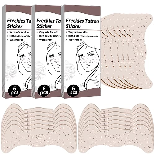 18pcs Sommersprossen Aufkleber, Fake Freckles Patch, Langlebiges Wasserdichtes Leichtes Sommersprossen-Make-up-Werkzeug, Faux-Sommersprossen, Gesicht Aufkleber Face Sticker Wasserdicht von Utapossin