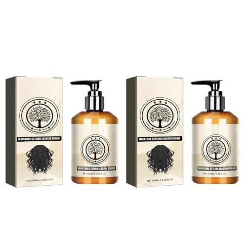 2 Stück Locken Definierende Crème Mit Arganöl, Curl Boost Defining Cream, Hair Spray, Lockenverstärkend, Für Naturlocken und Dauergewelltes Haar, für Mehr Volumen und Definiertes, Lockiges Haar von Utapossin