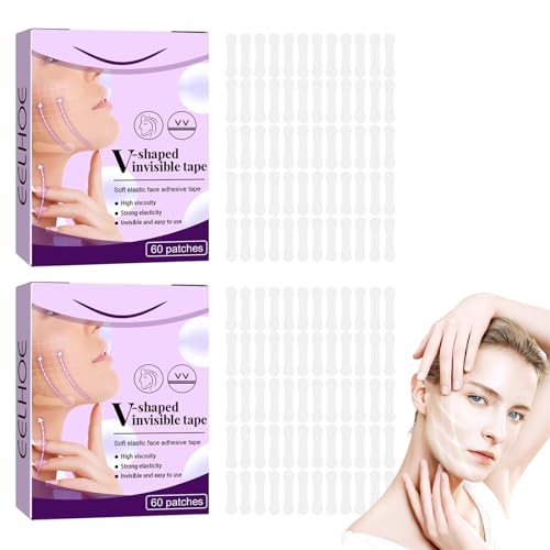 2 Stück à 120 Tabletten Lift Gesicht Aufkleber, Facelifting Aufkleber, Face Lifting Tape, Unsichtbare Dünne Gesicht Aufklebe, Makeup Facelifting Werkzeuge für Gesicht zur Straffung der Haut von Utapossin