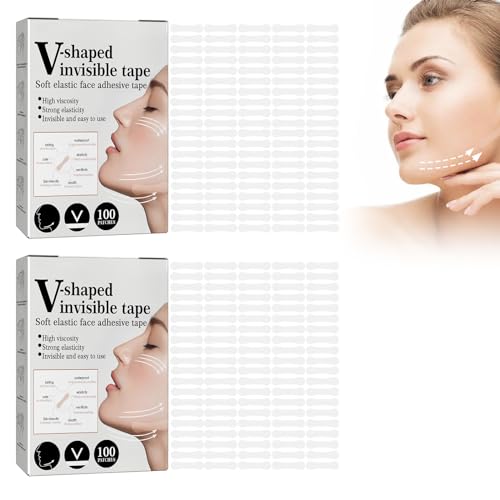 2 Stück à 200 Tabletten Lift Gesicht Aufkleber, Face Lifting Tape, Facelifting Aufkleber, Unsichtbare Dünne Gesicht Aufklebe, Makeup Facelifting Werkzeuge für Gesicht zur Straffung der Haut von Utapossin