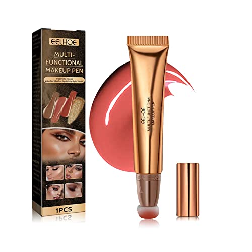 Bronze Make-Up Stick, Highlighter-Make-Up-Stick Multifunktionales Make-Up-Stick Flüssige Blusher Highlighter Contouring Stick Mit Kissen Applikator (#03 Kirschrot) von Utapossin
