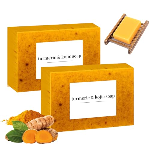 Kojisäure-Seife, Kurkuma Seifenstück, Kojisäure Kurkuma Zitrone Aufhellende Seife, Brightening Lemon Turmeric Geeignet Zur Aufhellung Der Gesichts Und Körperhaut Für Männer Und Frauen von Utapossin