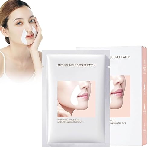 10pcs Lichtstrukturiertes Gel-Nasolabial-Patch, Nasolabialfaltenpflaster, Pflaster für Nasolabialfalten, Lift-Maske zur Gesichtsfaltenentfernung von Utapossin
