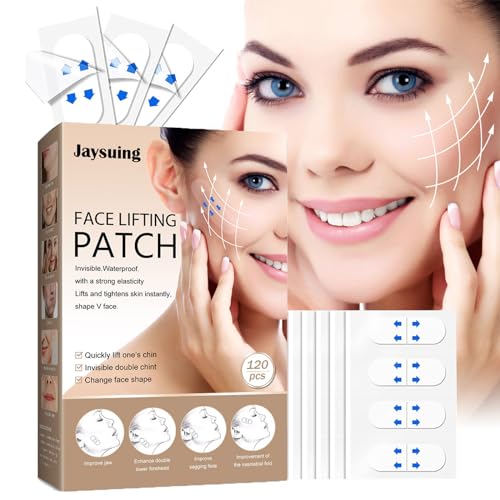 Lift Gesicht Aufkleber, 120 Stück Face Lifting Tape, Facelifting Aufkleber, Unsichtbare Dünne Gesicht Aufklebe, Makeup Facelifting Werkzeuge für Gesicht zur Straffung der Haut von Utapossin