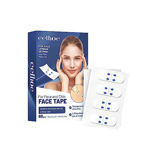 60pcs Facelifting Aufkleber, Unsichtbar Facelift Sticker, Lift Gesicht Aufkleber, Unsichtbare V-Form Gesicht Face Lift Patch, V-Form Gesicht Make-up Gesicht Lift Werkzeuge Für Gesicht von Utapossin