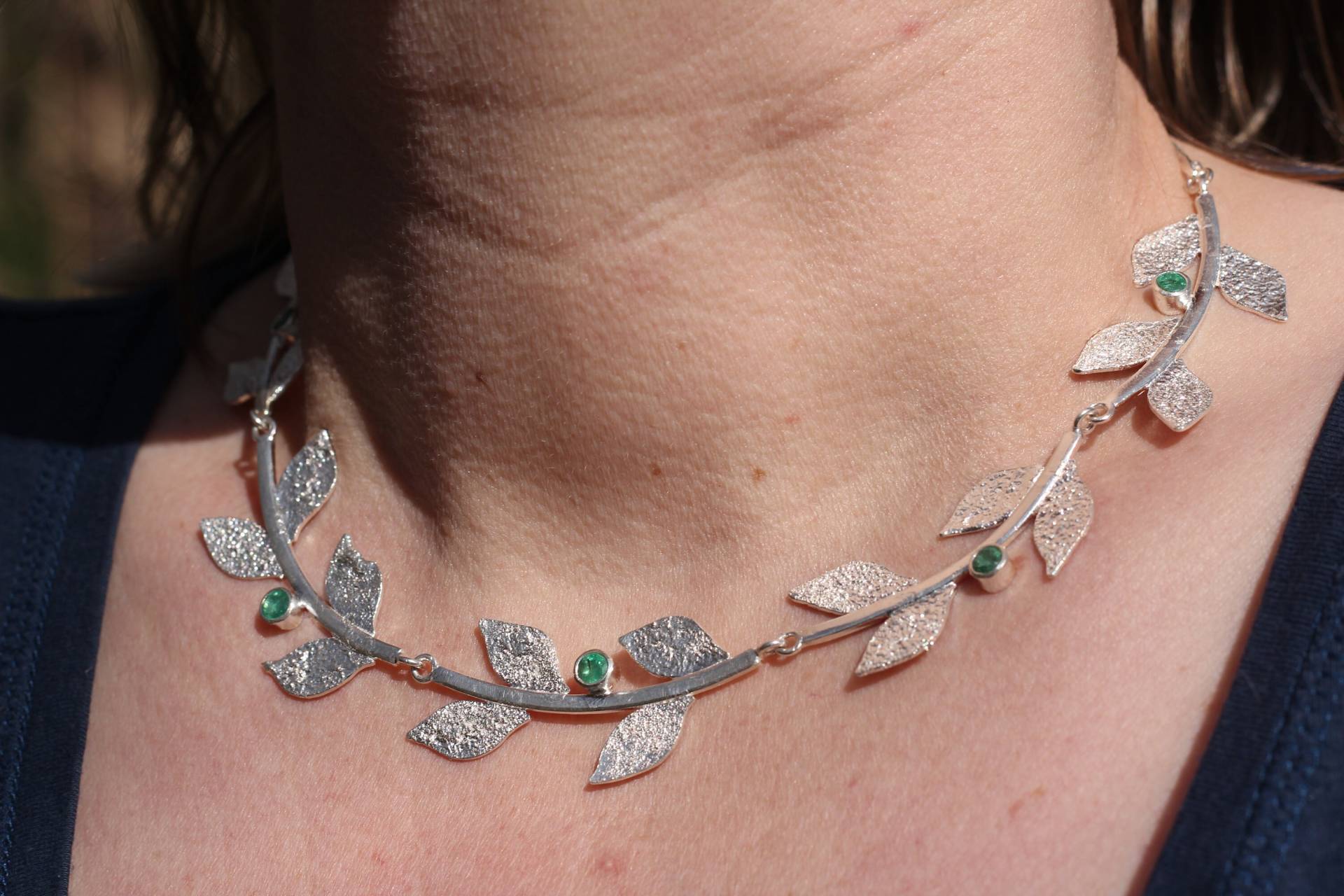 Opal Sterling Silber Blätter Retikuliert Handgemachte Halskette Opal Sterling Silber Blätter Retikuliert Handgemachte Halskette von UtasJoolz