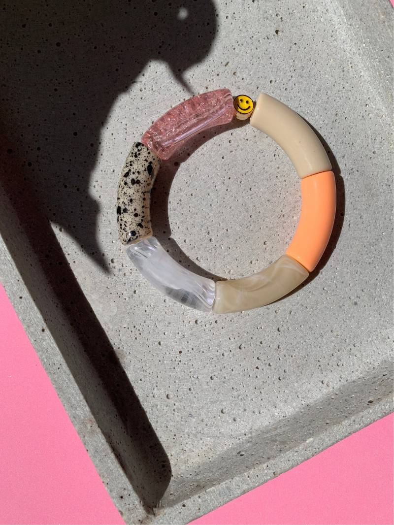 Armband Terrazzo „ Color Smile" Armreif | Armkette Acrylperlen Bamboo Boho Ibiza von UteArnoldStudio