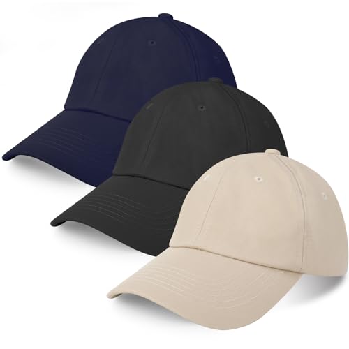 Utensilsto 3 Stücke Baseball Kappe für Damen und Herren Baseball Cap, Verstellbar Baumwolle Schachtelhalm Kappe Sports, Unisex Outdoor Basecap Pferdeschwanz Damen Hip hop Cap von Utensilsto