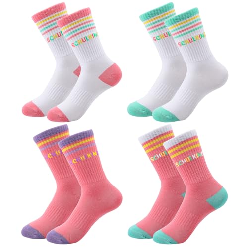 Utensilsto 4 Paare Schulkind 2025 Mädchen Socken 31-34 Einschulung Geschenk Kinder Kindersocken Schulanfang Geschenk für Mädchen 6 Jahre Geschenkideen Utensilsto 4 Paare Schulkind 2025 Mädchen Socken 31-34 Einschulung Geschenk Kinder Kindersocken Schulanfang Geschenk für Mädchen 6 Jahre Geschenkideen von Utensilsto