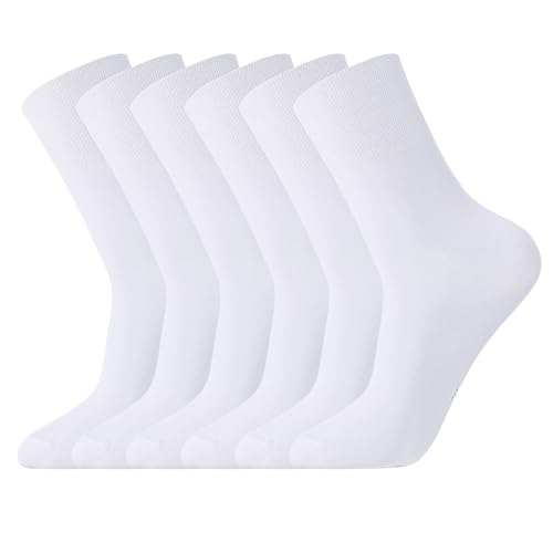 Utensilsto 6 Paar Socken Herren Damen Baumwollesocken Weiß Sportsocken Atmungsaktive Sneaker Socken von Utensilsto