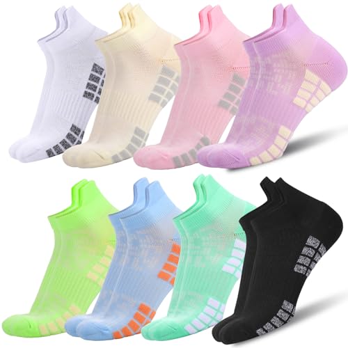 Utensilsto 8 Paar Sneaker Socken Damen Sportsocken 35-42, Baumwolle Sportsocken Knöchelsocken, Sneakersocken Damen Gepolsterte Laufsocken (80% Baumwolle, 15% Polyester, 5% Elasthan, Multicolor-New) von Utensilsto