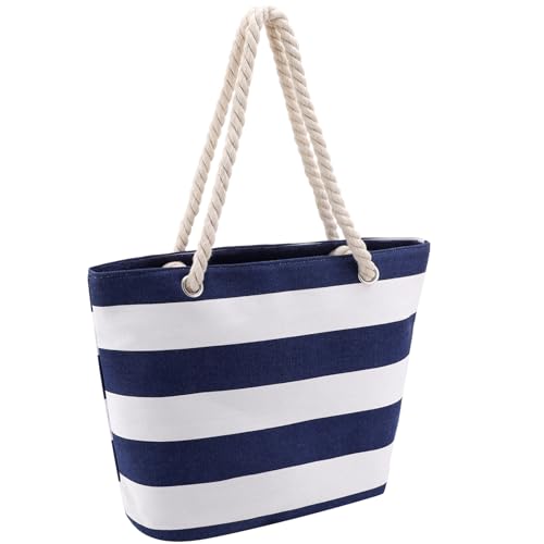 Utensilsto Große Strandtasche Damen mit Reißverschluss, Badetasche Wasserdicht Strandtasche Groß Schwimmbad Tasche, Familie Beach Tote Bag für Strand Pool Reisen (blau) von Utensilsto