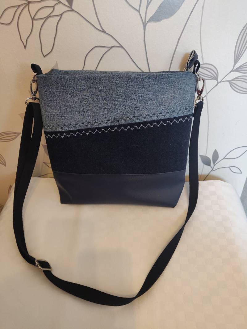 Umhängetasche Jeans Und Kunstleder Umhängetasche Jeans Und Kunstleder von UtesKreativstuebl