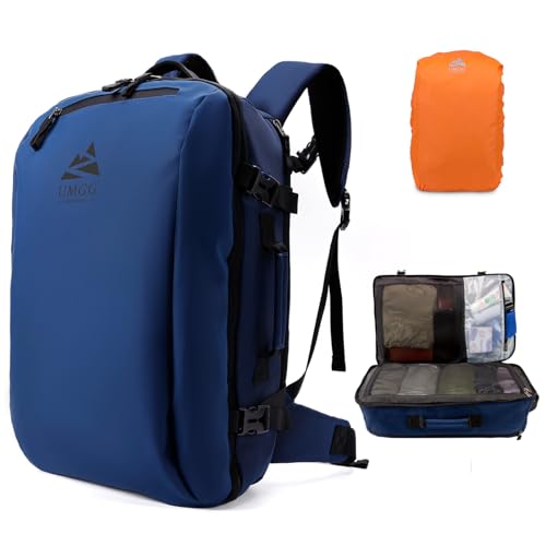 UtiaMiaoGonGo Groß Reiserucksack Herren 40L, TSA Freundlich Handgepäck Rucksack mit Regenabdeckung, 17 Zoll Laptop Travel Backpack Wasserabweisend Kabinenrucksack für Reise Weekender Trip Blau UtiaMiaoGonGo Groß Reiserucksack Herren 40L, TSA Freundlich Handgepäck Rucksack mit Regenabdeckung, 17 Zoll Laptop Travel Backpack Wasserabweisend Kabinenrucksack für Reise Weekender Trip Blau von UtiaMiaoGonGo