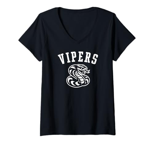 Damen Vipers Maskottchen für Jugendliche Teams Spieler und Fans T-Shirt mit V-Ausschnitt von Utopia Sport Mascot Shop