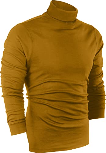 Utopia Wear Herren Rollkragen Slim Fit Leichter Pullover Top, Senf, X-Large von UTOPIA DEALS