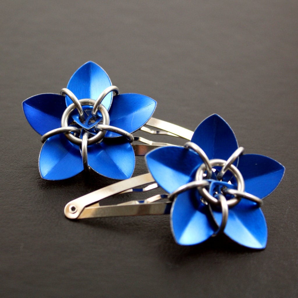 Scalemaille Blumen Haarspange Scalemaille Blumen Haarspange von UtopiaArmoury