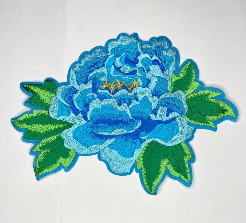 Peony Embroidery Patch Blaue Blume Zum Aufnähen | 2 Stück Peony Embroidery Patch Blaue Blume Zum Aufnähen | 2 Stück von Utrimming
