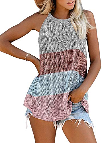 Damen Tanktop Bunt Bluse Ärmellose Blusentop Oberteile Casual T-Shirts Tank Tunika von Uusollecy