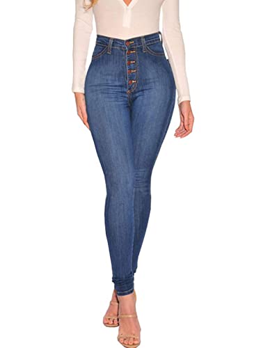 Uusollecy Damen Skinny High Waist Jeans Stretch Jeanshose von Uusollecy