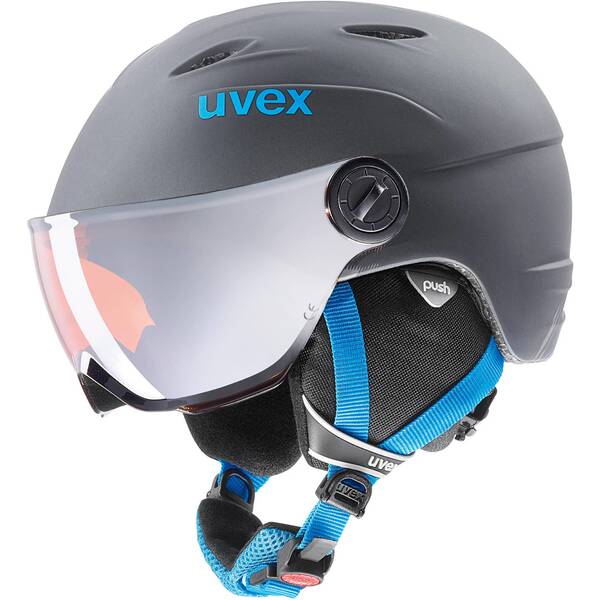 UVEX Kinder Helm Kinder Visierhelm Junior Visor Pro Titanium-Lime 46-52 cm von Uvex