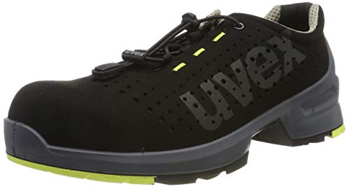 Uvex 1 gelochter Halbschuh, Sicherheitsschuhe S1 SRC, Arbeitsschuhe für Damen & Herren, Schwarz/Lime - Gr. 47 von Uvex