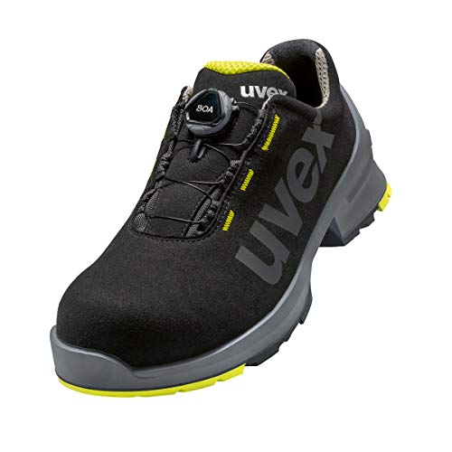 Uvex 1 Damen und Herren Halbschuh mit Boa® Fit System 6566.7 S2 SRC Weite 10 - Schwarz/Lime - Gr. 45 von Uvex
