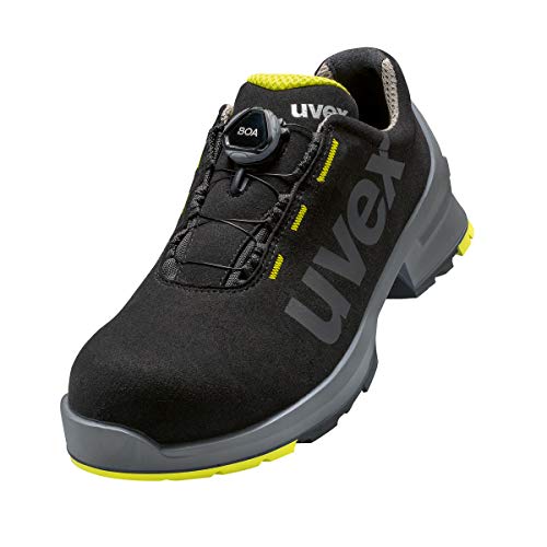 Uvex 1 Damen und Herren Halbschuh mit Boa® Fit System 6566.7 S2 SRC Weite 10 - Schwarz/Lime - Gr. 49 von Uvex