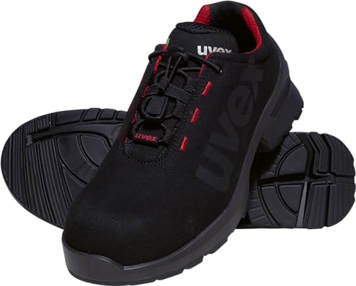 Uvex 1 Duo Halbschuh S2 - Sicherheitsschuh für leichte Bereiche - sportlich, leicht & flexibel - schwarz, rot - Größe 45 von Uvex