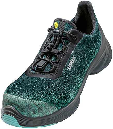 Uvex 1 G2 Planet - Sicherheitsschuhe S1 P SRC - Arbeitsschuhe aus recycelten PET- Schwarz/Grün - Gr 42 von Uvex