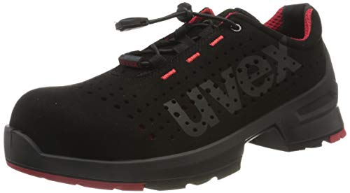 Uvex 1 Halbschuh mit BOA Fit System, Sicherheitsschuhe S2 SRC, Arbeitsschuhe für Damen & Herren, Schwarz/Lime, Größe 38 von Uvex