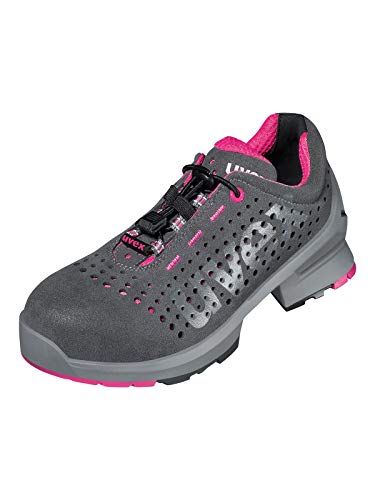 Uvex 1 Ladies Arbeitsschuhe - Sicherheitsschuhe S1 SRC ESD - Grau-Pink, Größe:38 von Uvex