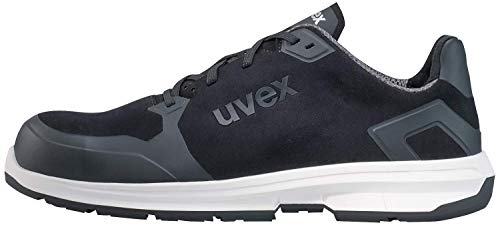 Uvex 1 Sport S3 ESD Sicherheitsschuhe für Herren - Bequeme & Atmungsaktive Arbeitsschuhe für Männer - Leichte & Ergonomische Halbschuhe Velours ,Schwarz,35 EU von Uvex