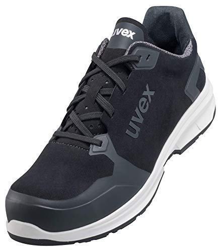 Uvex 1 Sport S3 ESD Sicherheitsschuhe für Herren - Bequeme & Atmungsaktive Arbeitsschuhe für Männer - Leichte & Ergonomische Halbschuhe Velours ,Schwarz,35 EU von Uvex