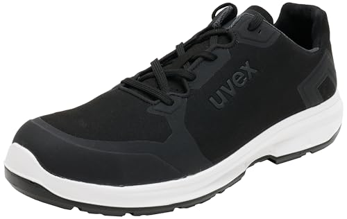 Uvex 1 Sport S3 ESD Sicherheitsschuhe für Herren - Bequeme & Atmungsaktive Arbeitsschuhe für Männer - Leichte & Ergonomische Halbschuhe Velours ,Schwarz,35 EU von Uvex