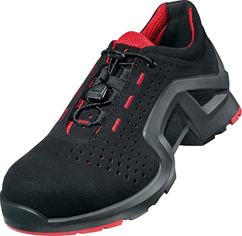 Uvex 1 x-tended Support Halbschuh, Sicherheitsschuhe S1 SRC, Arbeitsschuhe für Damen & Herren, Schwarz/Rot, Größe 35 von Uvex