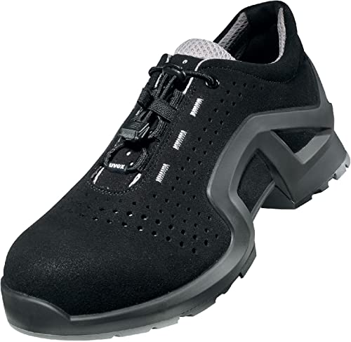 Uvex 1 x-tended Support Halbschuh, Sicherheitsschuhe S1 SRC, Arbeitsschuhe für Damen & Herren, Schwarz/Silber, Größe 36 von Uvex