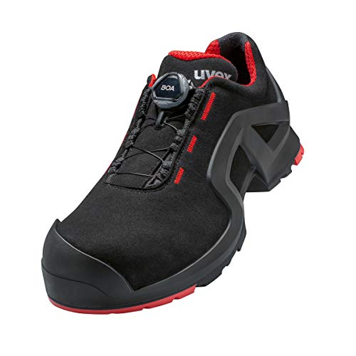 Uvex 1 X-tended Support Damen und Herren Halbschuh mit Boa® Fit System 6567.1 S3 SRC Weite 10 - Schwarz/Rot - Gr. 44 von Uvex