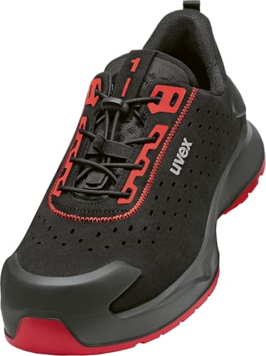 Uvex 1 x-Craft S1 PL FO SC SR - besonders leichte Sicherheitsschuhe - gelochter Halbschuh - sportlich - metallfreie Zehenschutzkappe - Weite 11 - Größe 45 von Uvex