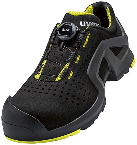 Uvex 1 x-tended Support Arbeitsschuhe - Sicherheitsschuhe S1 P SRC ESD - BOA Verschluss - Lime-Schwarz, Größe:40 von Uvex