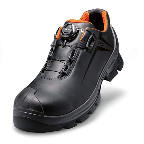 Uvex 2 GTX Vibram Unisex Halbschuh mit Boa® Fit System 6531.1 S3 HI HRO Weite 10 - Schwarz/Orange - Gr. 46 von Uvex