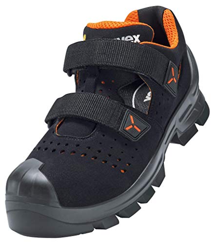 Uvex 2 Vibram Arbeitsschuhe - Sicherheitssandalen S1 P HRO ESD - Orange-Schwarz - Weite 14 / Extra Breit, Größe:45 von Uvex