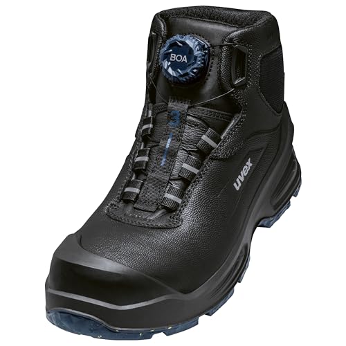Uvex 3 MACSOLE® Schnürstiefel S3S mit BOA® Fit System - Sicherheitsschuhe - Sicherheitsstiefel - wasserabweisend - Hitze-, chemikalien-, und schnittbeständige Laufsohle - Weite 11 von Uvex